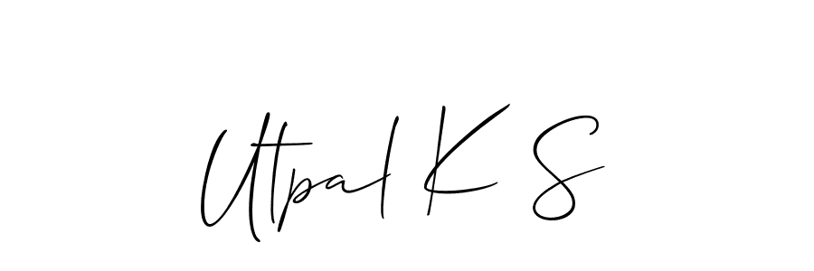 Design your own signature with our free online signature maker. With this signature software, you can create a handwritten (Allison_Script) signature for name Utpal K S. Utpal K S signature style 2 images and pictures png