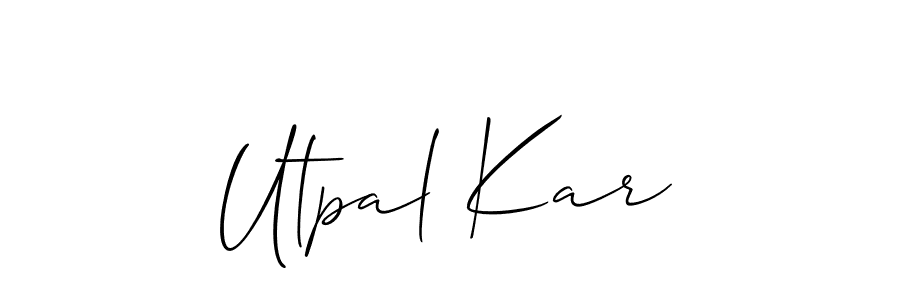 Also You can easily find your signature by using the search form. We will create Utpal Kar name handwritten signature images for you free of cost using Allison_Script sign style. Utpal Kar signature style 2 images and pictures png