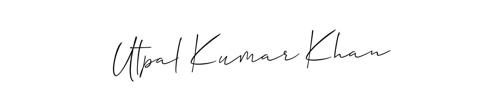 This is the best signature style for the Utpal Kumar Khan name. Also you like these signature font (Allison_Script). Mix name signature. Utpal Kumar Khan signature style 2 images and pictures png
