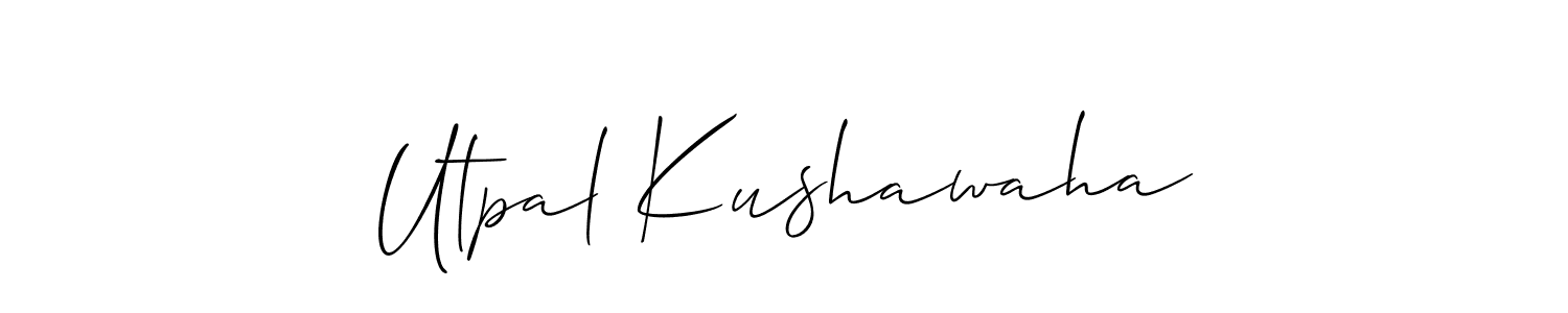 You should practise on your own different ways (Allison_Script) to write your name (Utpal Kushawaha) in signature. don't let someone else do it for you. Utpal Kushawaha signature style 2 images and pictures png