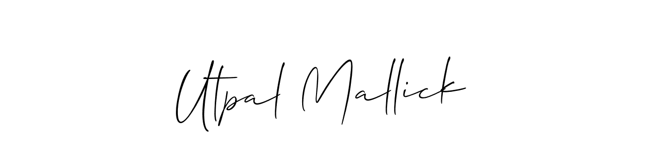 Allison_Script is a professional signature style that is perfect for those who want to add a touch of class to their signature. It is also a great choice for those who want to make their signature more unique. Get Utpal Mallick name to fancy signature for free. Utpal Mallick signature style 2 images and pictures png