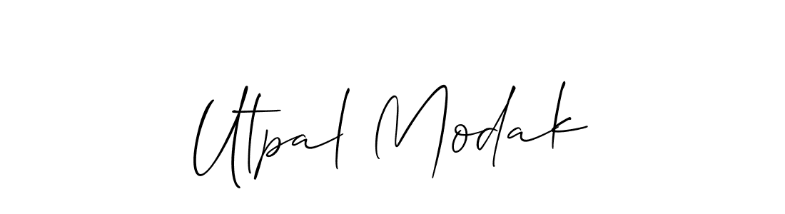 Create a beautiful signature design for name Utpal Modak. With this signature (Allison_Script) fonts, you can make a handwritten signature for free. Utpal Modak signature style 2 images and pictures png
