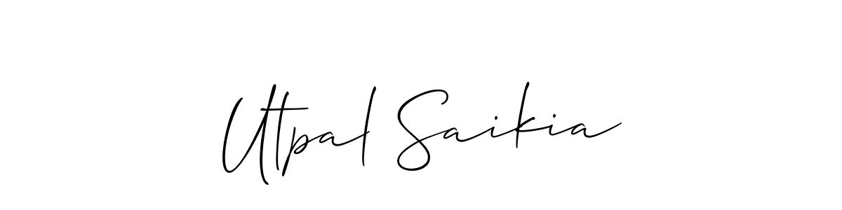 if you are searching for the best signature style for your name Utpal Saikia. so please give up your signature search. here we have designed multiple signature styles  using Allison_Script. Utpal Saikia signature style 2 images and pictures png