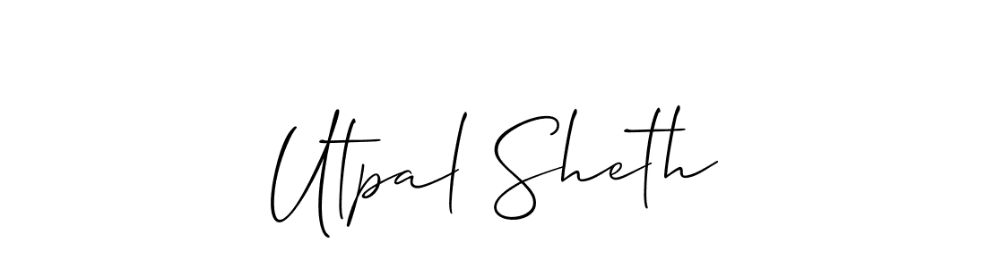 Utpal Sheth stylish signature style. Best Handwritten Sign (Allison_Script) for my name. Handwritten Signature Collection Ideas for my name Utpal Sheth. Utpal Sheth signature style 2 images and pictures png
