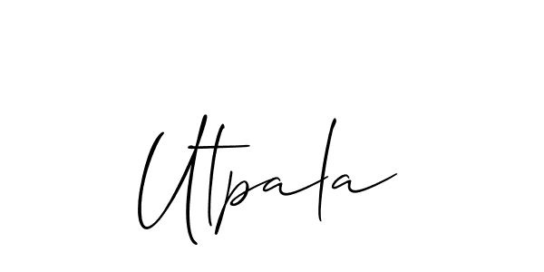 Similarly Allison_Script is the best handwritten signature design. Signature creator online .You can use it as an online autograph creator for name Utpala. Utpala signature style 2 images and pictures png