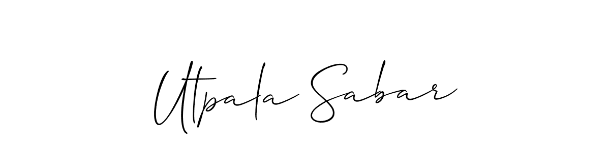 Make a short Utpala Sabar signature style. Manage your documents anywhere anytime using Allison_Script. Create and add eSignatures, submit forms, share and send files easily. Utpala Sabar signature style 2 images and pictures png