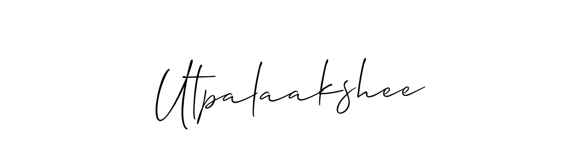 How to make Utpalaakshee signature? Allison_Script is a professional autograph style. Create handwritten signature for Utpalaakshee name. Utpalaakshee signature style 2 images and pictures png