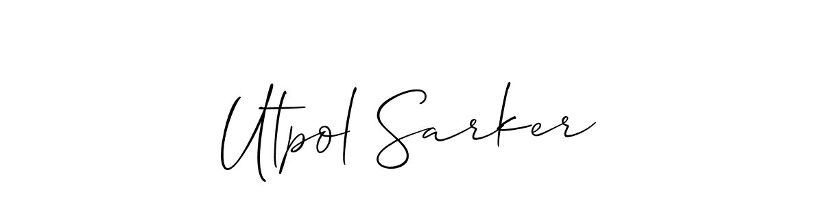 Utpol Sarker stylish signature style. Best Handwritten Sign (Allison_Script) for my name. Handwritten Signature Collection Ideas for my name Utpol Sarker. Utpol Sarker signature style 2 images and pictures png