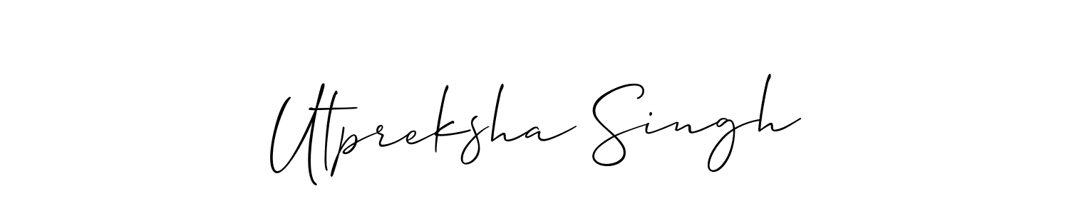 This is the best signature style for the Utpreksha Singh name. Also you like these signature font (Allison_Script). Mix name signature. Utpreksha Singh signature style 2 images and pictures png