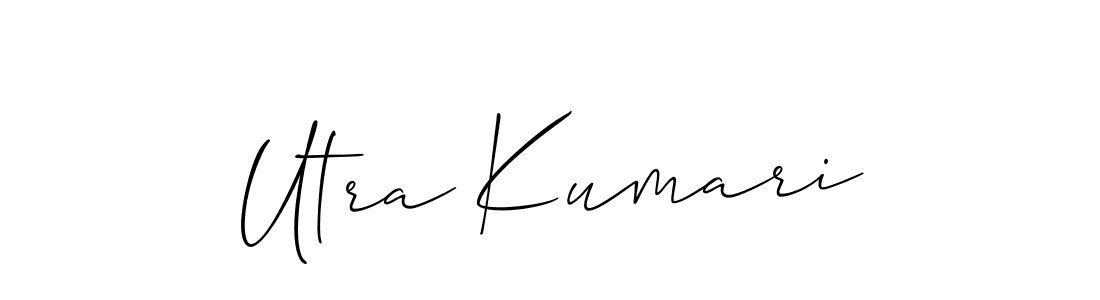 The best way (Allison_Script) to make a short signature is to pick only two or three words in your name. The name Utra Kumari include a total of six letters. For converting this name. Utra Kumari signature style 2 images and pictures png