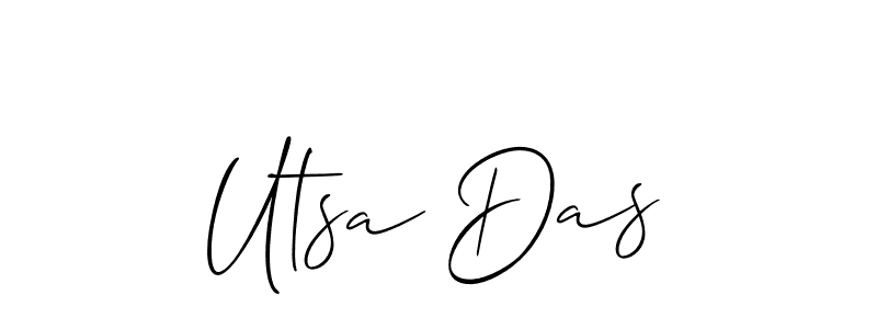 if you are searching for the best signature style for your name Utsa Das. so please give up your signature search. here we have designed multiple signature styles  using Allison_Script. Utsa Das signature style 2 images and pictures png