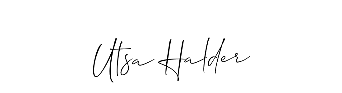 You should practise on your own different ways (Allison_Script) to write your name (Utsa Halder) in signature. don't let someone else do it for you. Utsa Halder signature style 2 images and pictures png