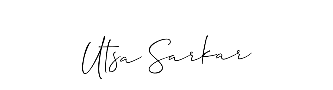 It looks lik you need a new signature style for name Utsa Sarkar. Design unique handwritten (Allison_Script) signature with our free signature maker in just a few clicks. Utsa Sarkar signature style 2 images and pictures png