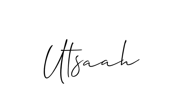 You should practise on your own different ways (Allison_Script) to write your name (Utsaah) in signature. don't let someone else do it for you. Utsaah signature style 2 images and pictures png