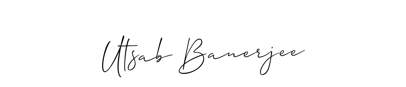 How to make Utsab Banerjee name signature. Use Allison_Script style for creating short signs online. This is the latest handwritten sign. Utsab Banerjee signature style 2 images and pictures png