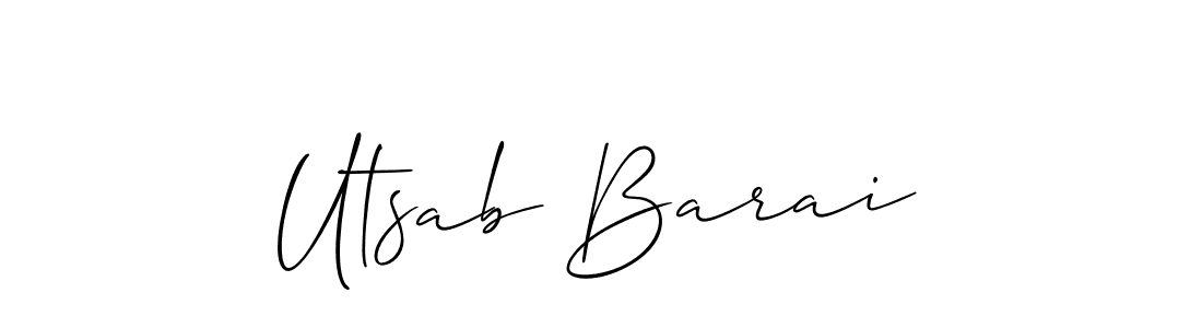 Design your own signature with our free online signature maker. With this signature software, you can create a handwritten (Allison_Script) signature for name Utsab Barai. Utsab Barai signature style 2 images and pictures png