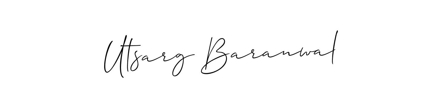 Check out images of Autograph of Utsarg Baranwal name. Actor Utsarg Baranwal Signature Style. Allison_Script is a professional sign style online. Utsarg Baranwal signature style 2 images and pictures png