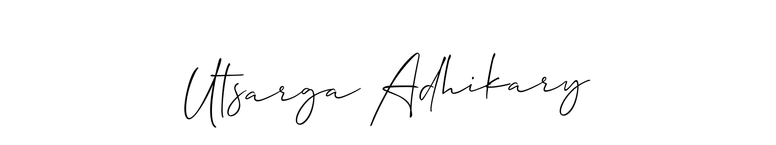 Create a beautiful signature design for name Utsarga Adhikary. With this signature (Allison_Script) fonts, you can make a handwritten signature for free. Utsarga Adhikary signature style 2 images and pictures png