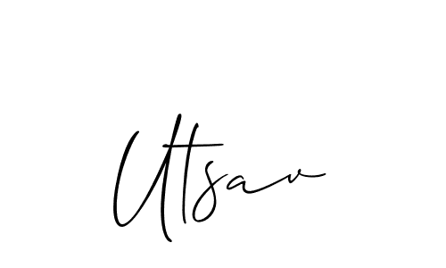 How to make Utsav signature? Allison_Script is a professional autograph style. Create handwritten signature for Utsav name. Utsav signature style 2 images and pictures png