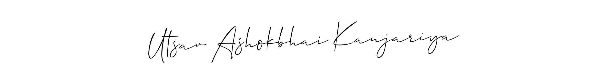 How to make Utsav Ashokbhai Kanjariya signature? Allison_Script is a professional autograph style. Create handwritten signature for Utsav Ashokbhai Kanjariya name. Utsav Ashokbhai Kanjariya signature style 2 images and pictures png