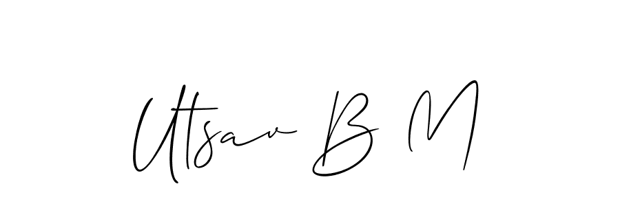 Utsav B M stylish signature style. Best Handwritten Sign (Allison_Script) for my name. Handwritten Signature Collection Ideas for my name Utsav B M. Utsav B M signature style 2 images and pictures png