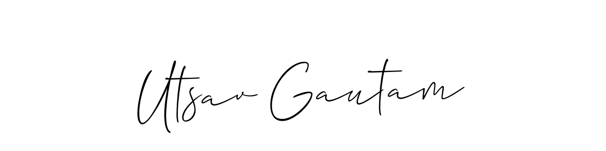 Utsav Gautam stylish signature style. Best Handwritten Sign (Allison_Script) for my name. Handwritten Signature Collection Ideas for my name Utsav Gautam. Utsav Gautam signature style 2 images and pictures png