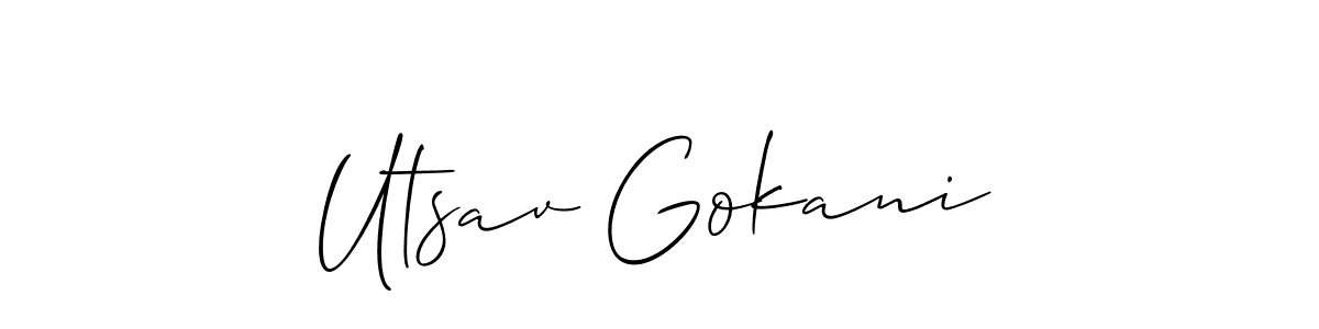 It looks lik you need a new signature style for name Utsav Gokani. Design unique handwritten (Allison_Script) signature with our free signature maker in just a few clicks. Utsav Gokani signature style 2 images and pictures png