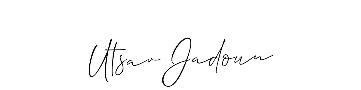 Create a beautiful signature design for name Utsav Jadoun. With this signature (Allison_Script) fonts, you can make a handwritten signature for free. Utsav Jadoun signature style 2 images and pictures png