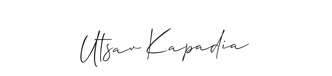 Utsav Kapadia stylish signature style. Best Handwritten Sign (Allison_Script) for my name. Handwritten Signature Collection Ideas for my name Utsav Kapadia. Utsav Kapadia signature style 2 images and pictures png