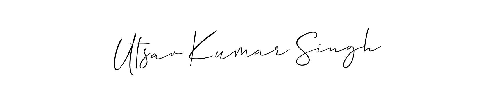 Allison_Script is a professional signature style that is perfect for those who want to add a touch of class to their signature. It is also a great choice for those who want to make their signature more unique. Get Utsav Kumar Singh name to fancy signature for free. Utsav Kumar Singh signature style 2 images and pictures png