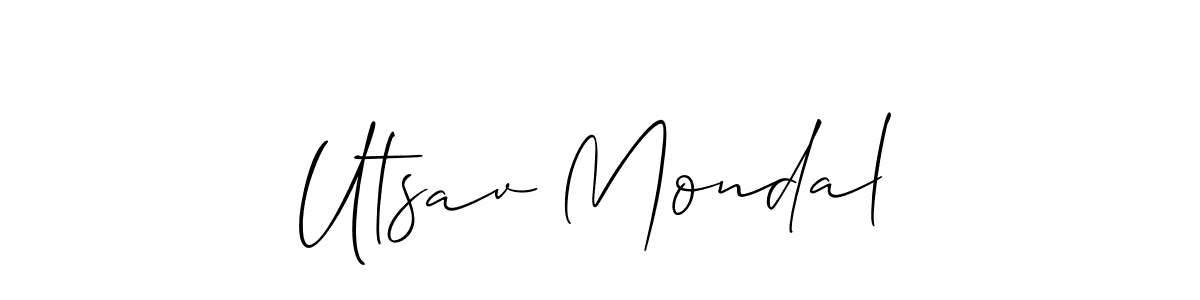Use a signature maker to create a handwritten signature online. With this signature software, you can design (Allison_Script) your own signature for name Utsav Mondal. Utsav Mondal signature style 2 images and pictures png