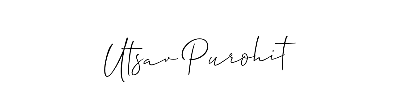 Use a signature maker to create a handwritten signature online. With this signature software, you can design (Allison_Script) your own signature for name Utsav Purohit. Utsav Purohit signature style 2 images and pictures png