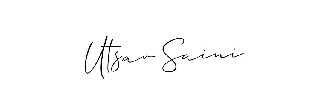 if you are searching for the best signature style for your name Utsav Saini. so please give up your signature search. here we have designed multiple signature styles  using Allison_Script. Utsav Saini signature style 2 images and pictures png