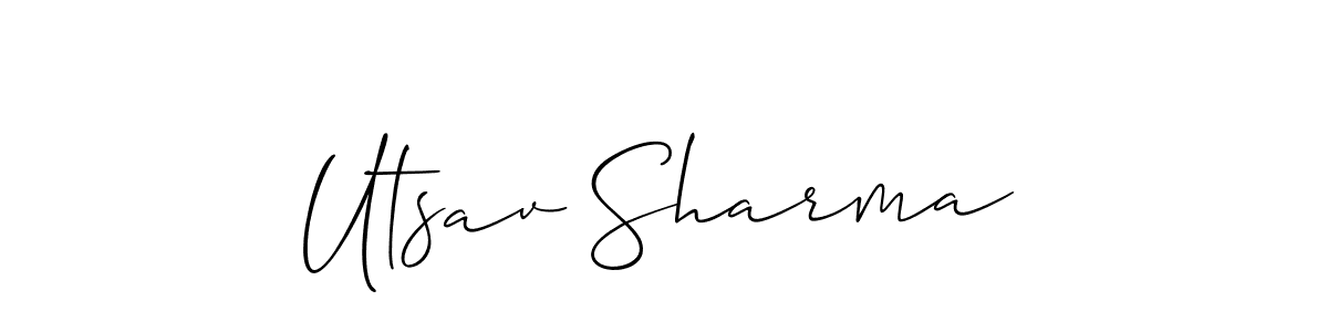 Also we have Utsav Sharma name is the best signature style. Create professional handwritten signature collection using Allison_Script autograph style. Utsav Sharma signature style 2 images and pictures png