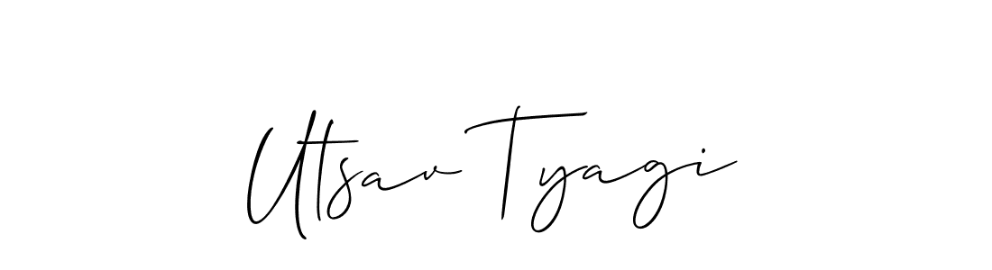 You should practise on your own different ways (Allison_Script) to write your name (Utsav Tyagi) in signature. don't let someone else do it for you. Utsav Tyagi signature style 2 images and pictures png