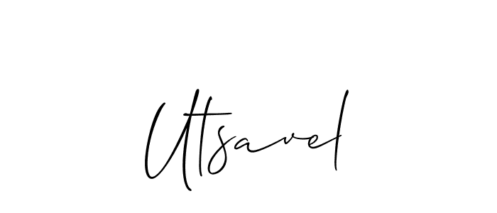 You can use this online signature creator to create a handwritten signature for the name Utsavel. This is the best online autograph maker. Utsavel signature style 2 images and pictures png
