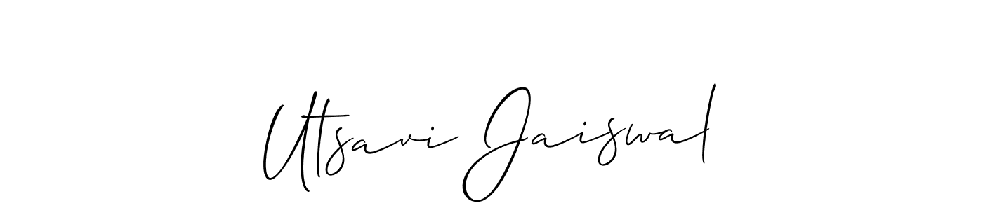 Create a beautiful signature design for name Utsavi Jaiswal. With this signature (Allison_Script) fonts, you can make a handwritten signature for free. Utsavi Jaiswal signature style 2 images and pictures png
