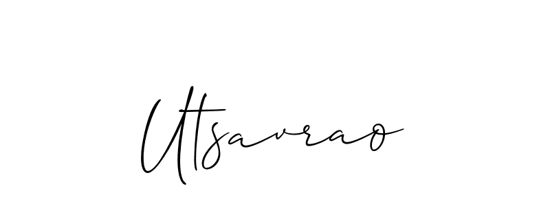 Make a beautiful signature design for name Utsavrao. With this signature (Allison_Script) style, you can create a handwritten signature for free. Utsavrao signature style 2 images and pictures png