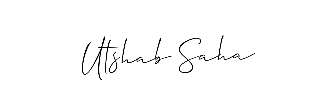 Make a short Utshab Saha signature style. Manage your documents anywhere anytime using Allison_Script. Create and add eSignatures, submit forms, share and send files easily. Utshab Saha signature style 2 images and pictures png