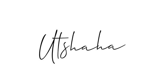 Allison_Script is a professional signature style that is perfect for those who want to add a touch of class to their signature. It is also a great choice for those who want to make their signature more unique. Get Utshaha name to fancy signature for free. Utshaha signature style 2 images and pictures png