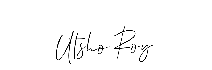 How to make Utsho Roy name signature. Use Allison_Script style for creating short signs online. This is the latest handwritten sign. Utsho Roy signature style 2 images and pictures png