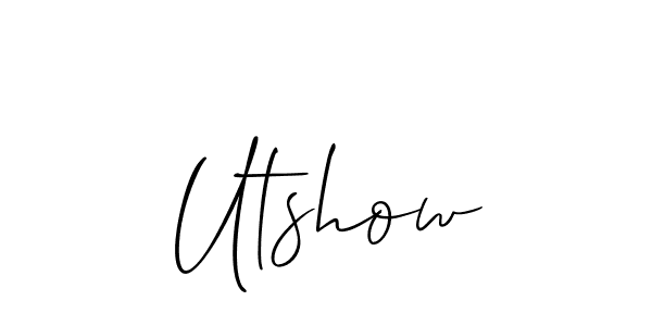 Also You can easily find your signature by using the search form. We will create Utshow name handwritten signature images for you free of cost using Allison_Script sign style. Utshow signature style 2 images and pictures png