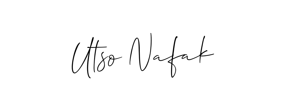 Utso Nafak stylish signature style. Best Handwritten Sign (Allison_Script) for my name. Handwritten Signature Collection Ideas for my name Utso Nafak. Utso Nafak signature style 2 images and pictures png