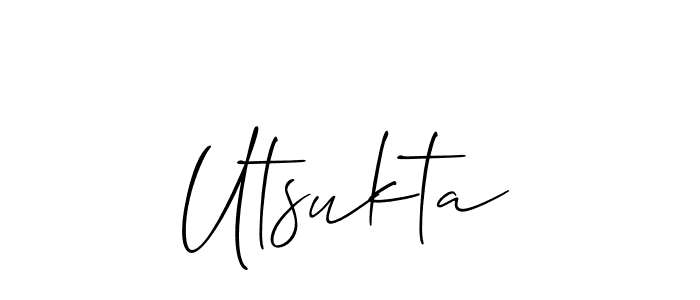 Use a signature maker to create a handwritten signature online. With this signature software, you can design (Allison_Script) your own signature for name Utsukta. Utsukta signature style 2 images and pictures png