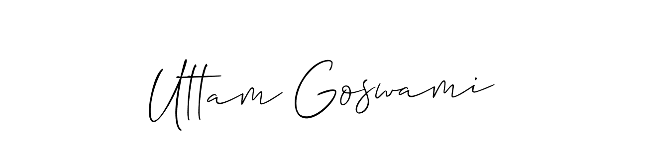 The best way (Allison_Script) to make a short signature is to pick only two or three words in your name. The name Uttam Goswami include a total of six letters. For converting this name. Uttam Goswami signature style 2 images and pictures png