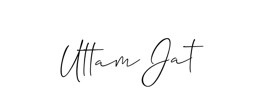 How to make Uttam Jat name signature. Use Allison_Script style for creating short signs online. This is the latest handwritten sign. Uttam Jat signature style 2 images and pictures png