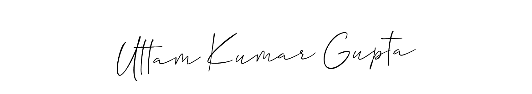 Allison_Script is a professional signature style that is perfect for those who want to add a touch of class to their signature. It is also a great choice for those who want to make their signature more unique. Get Uttam Kumar Gupta name to fancy signature for free. Uttam Kumar Gupta signature style 2 images and pictures png