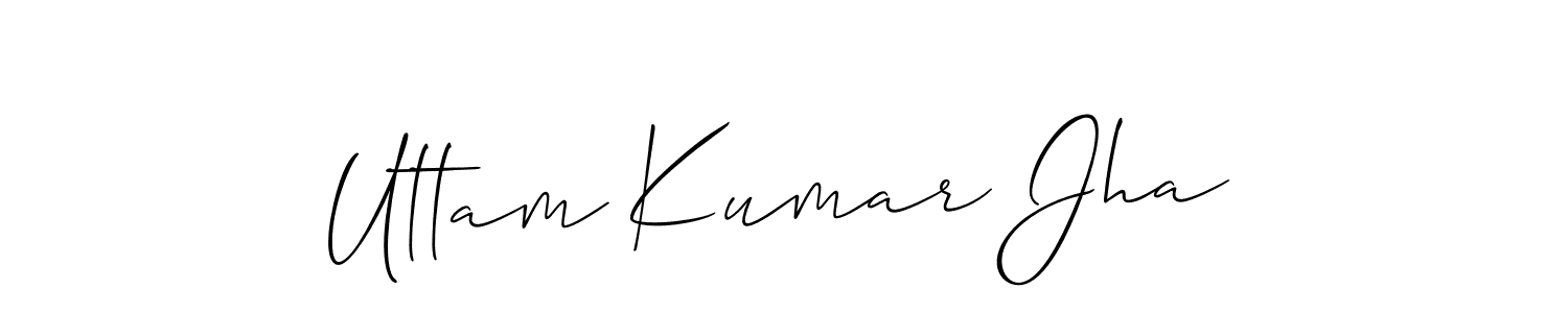 Also You can easily find your signature by using the search form. We will create Uttam Kumar Jha name handwritten signature images for you free of cost using Allison_Script sign style. Uttam Kumar Jha signature style 2 images and pictures png