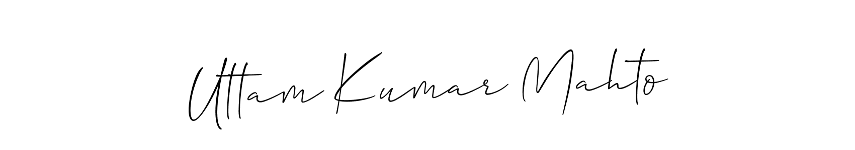 Allison_Script is a professional signature style that is perfect for those who want to add a touch of class to their signature. It is also a great choice for those who want to make their signature more unique. Get Uttam Kumar Mahto name to fancy signature for free. Uttam Kumar Mahto signature style 2 images and pictures png