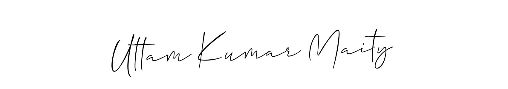 Also You can easily find your signature by using the search form. We will create Uttam Kumar Maity name handwritten signature images for you free of cost using Allison_Script sign style. Uttam Kumar Maity signature style 2 images and pictures png